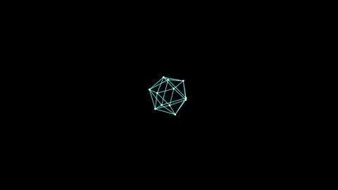 Low poly crystal rotating on black background 4K Stockbeeldmateriaal 337118843