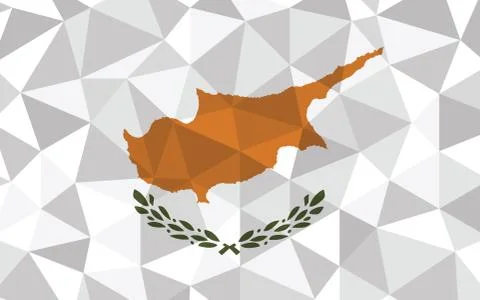 Low poly Cyprus flag vector illustration. Triangular Cypriot flag graphic. Cy Stockillustratie