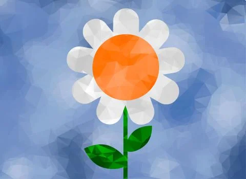 Low poly daisy イラスト素材