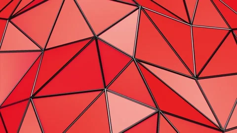 Low-poly dark waving surface with lines. 3D abstract background Stock Footage 219897863