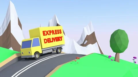 Low poly Delivery Animations Stock Footage 78955246