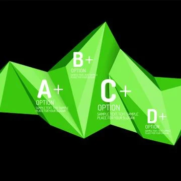 Low poly design 3d style, origami template with infographics. Option steps Illustrazione stock
