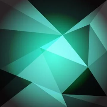 Low poly design element on green gradient background Stock Illustration