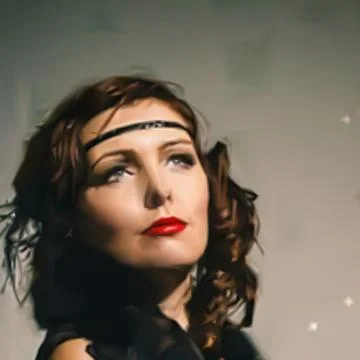 Low poly design triangular girl retro jazz mesh polygon Illustrazione stock