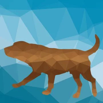 Low poly dog Illustrazione stock