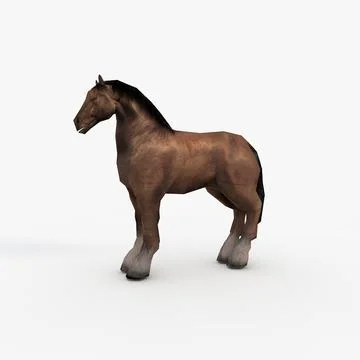 Low Poly Draft Horse 3D Model