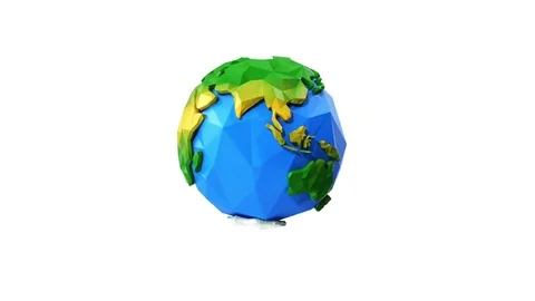 Low Poly Earth Stock Footage 74520851