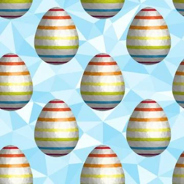 Low poly Easter egg seamless background Stock Illustration