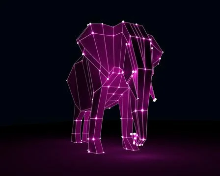 Low poly elephant Stock Illustration