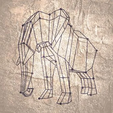 Low poly elephant Stock Illustration