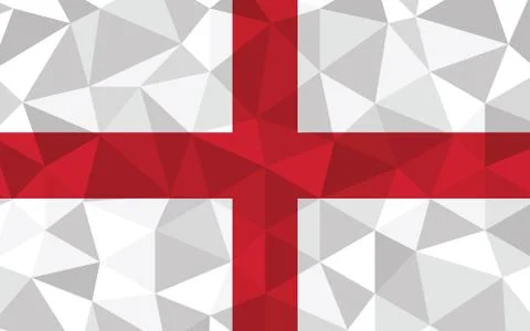 Low poly England flag vector illustration. Triangular English flag graphic. E Illustrazione stock