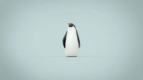 Low poly father penguin 3d render illustration Stock Illustration