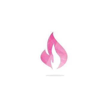 Low poly Fire flame vector logo design illustration. bbq flame icon. Low p... Stock Photos