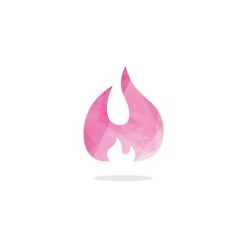 Low poly Fire flame vector logo design illustration. bbq flame icon. Low p... Stock Photos