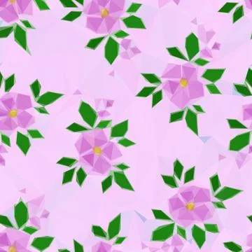 Low Poly Floral Background Stock Illustration