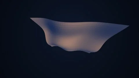 Low Poly Fluid Surface Loop - Blue Orange Morphing Fabric Backdrop Video stock 341787432