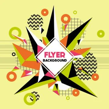 Low Poly Flyer style background Design Template Stock Illustration
