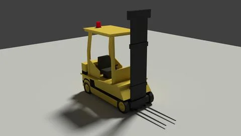 Low Poly Forklift Model 3D Model