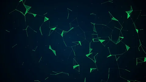 Low poly futuristic geometric background with moving lines and triangles Stock Footage 91542880