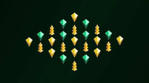 Low Poly Geometric Christmas Ornament Array Animation 스톡 동영상 342907620