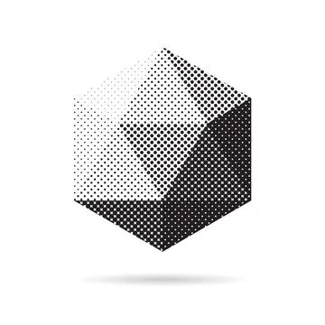 Low poly geometric polygon, transform triangle vector logo, art with shadow c Stock Illustration