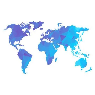 Low poly global world map Illustrazione stock
