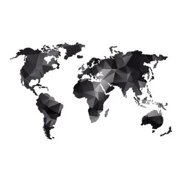 Low poly global world map Illustrazione stock