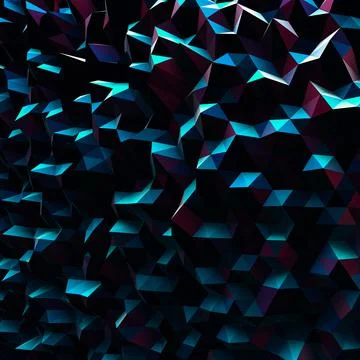 Low poly glowing background with small triangle shapes  Stock Illustration