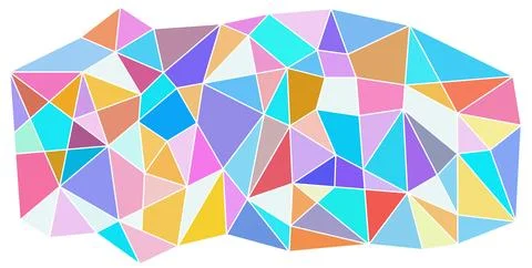 Low poly gradient background. Triangular rainbow banner. Vector Stock Illustration