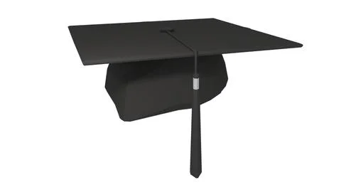 Low Poly Graduation Cap 3D Model