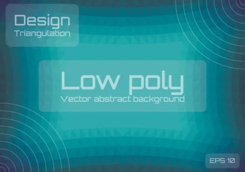 Low poly green blue abstract background. Geometric triangulation style. Textured Stock Illustration