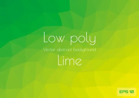 Low poly green lime abstract gradient background. Geometric triangulation in ufo Stock Illustration