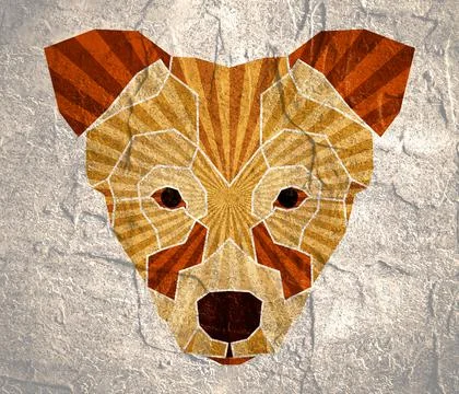Low poly head of the dog Ilustración de archivo