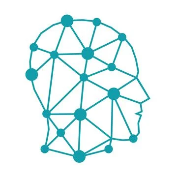 Low poly head icon design. Vector. Stock Illustration