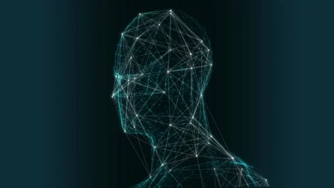 Low poly head rotation animation with do... | Stock Video | Pond5