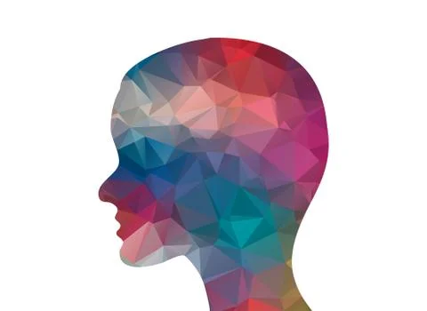 Low poly head silhouette イラスト素材