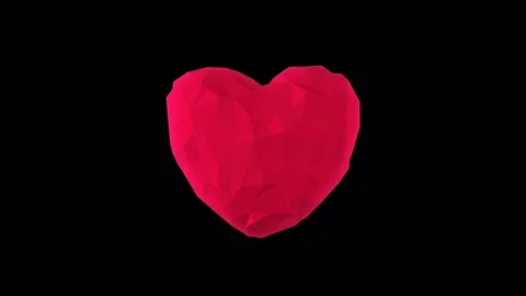Low Poly Heart Animation with Luma Matte Stock Footage 78738759