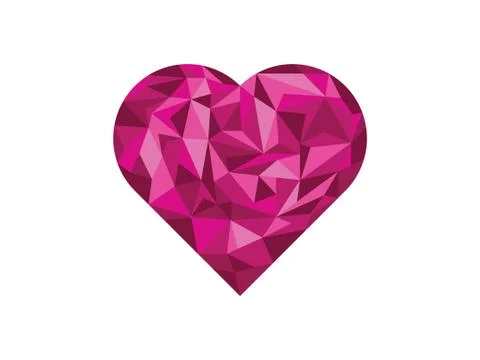 Low Poly Heart Element Stock Illustration