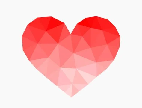 Low poly heart icon. Vector illustration. Stock Illustration
