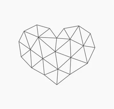 Low poly heart shape. Vector illustration Stock Illustration