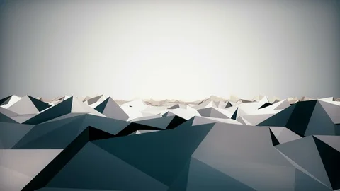 Low Poly Hills and Mountains Zooming in Stock Footage 124394350