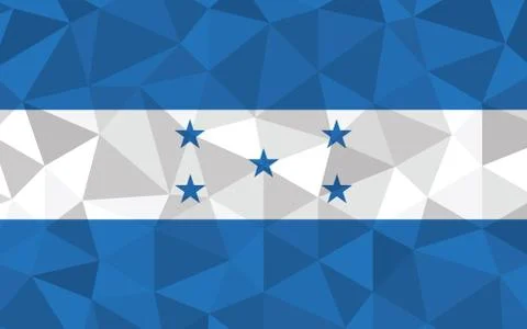 Low poly Honduras flag vector illustration. Triangular Honduran flag graphic. Stock-Illustration
