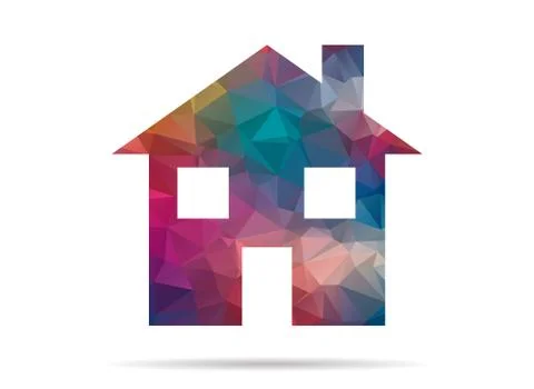Low poly house icon Иллюстрация