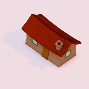 Low-Poly House Stock Illustration