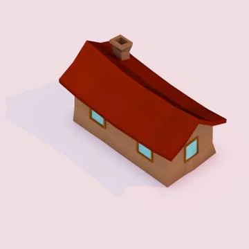 Low-Poly House Stock Illustration