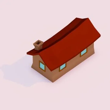 Low-Poly House Stock Illustration