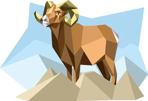 Low Poly Ibex Illustrazione stock