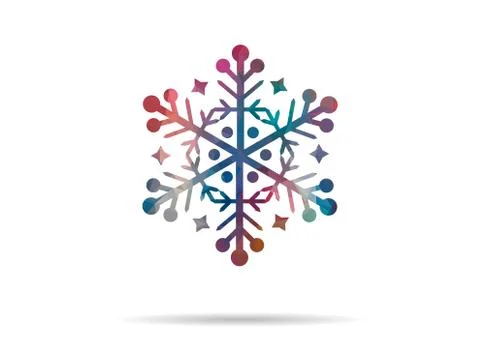 Low poly icon abstract snow Stock Illustration