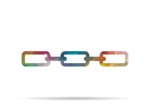 Low poly icon colorful chains Ilustração Stock