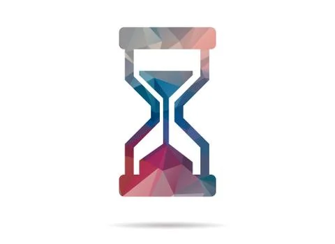 Low poly icon multicolored sand clock 스톡 일러스트